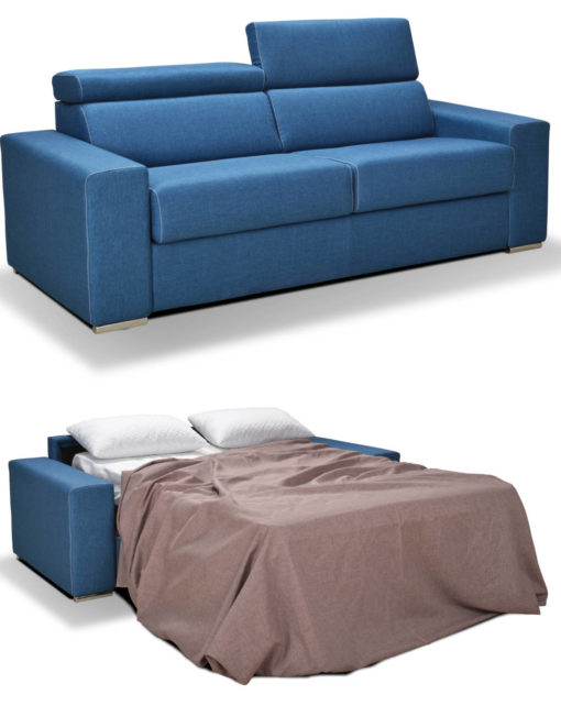 Dormire memory foam easy open sofa bed from italy - roma blue