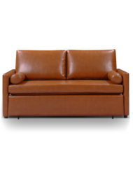 Harmony 2 - queen eco leather - Brown Terracotta sleeper sofa memory foam