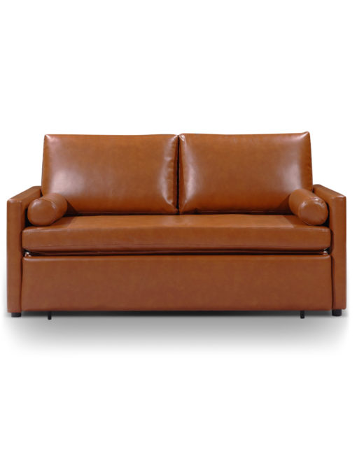 Harmony 2 - queen eco leather - Brown Terracotta sleeper sofa memory foam