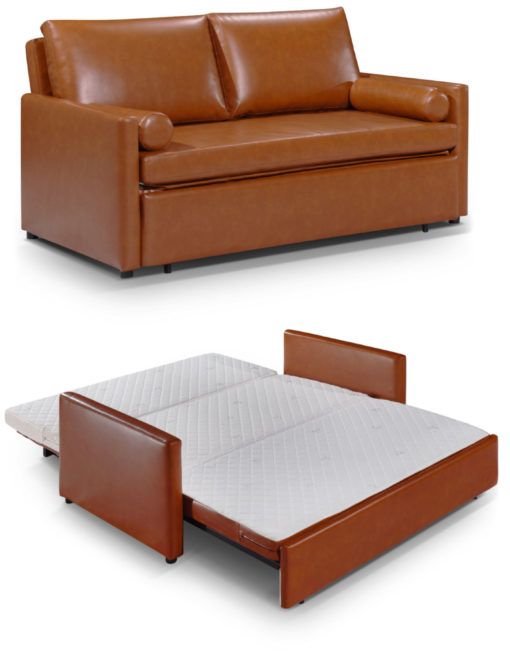 Harmony 2 - queen eco leather - Brown Terracotta sleeper sofa memory foam sofa bed mr