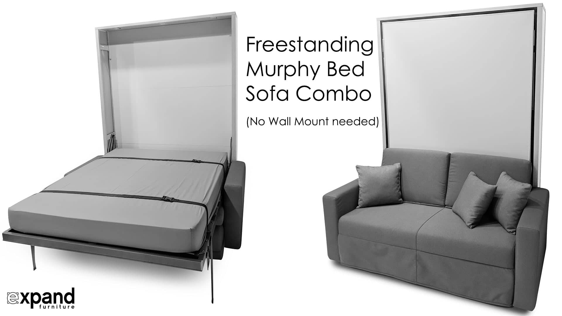 freestanding wall bed with sofa