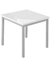 Echo-Counter-Height-white gloss and silver leg - Counter height kitchen table in compact form that expands