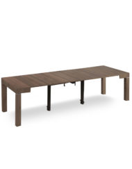 Gigante Extending Table with Self Storage, Chocolate Walnut color - Expand Furnitre