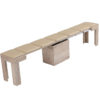 Mini Scatola in Grano panel with soft seat - extending bench opened to seat 5