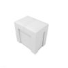 Scatola mini expandable extending seating for 5 in white with soft padded seat