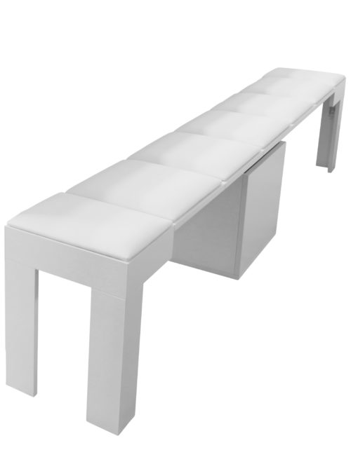 Scatola-mini-white-bench-extended-fully-with-all-seats-added