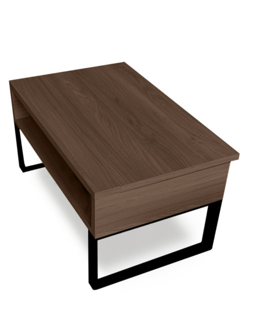 Mini-boost-lifting-coffee-table-in-compact-size-with-black-legs-and-chocolate-walnut-top