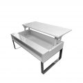 Boost-XL- Extra large storage table with lifting top in glossy white