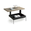 The-Cadence-Mini-Lift-Storage-table-with-glass-base-and-wood-top-opened