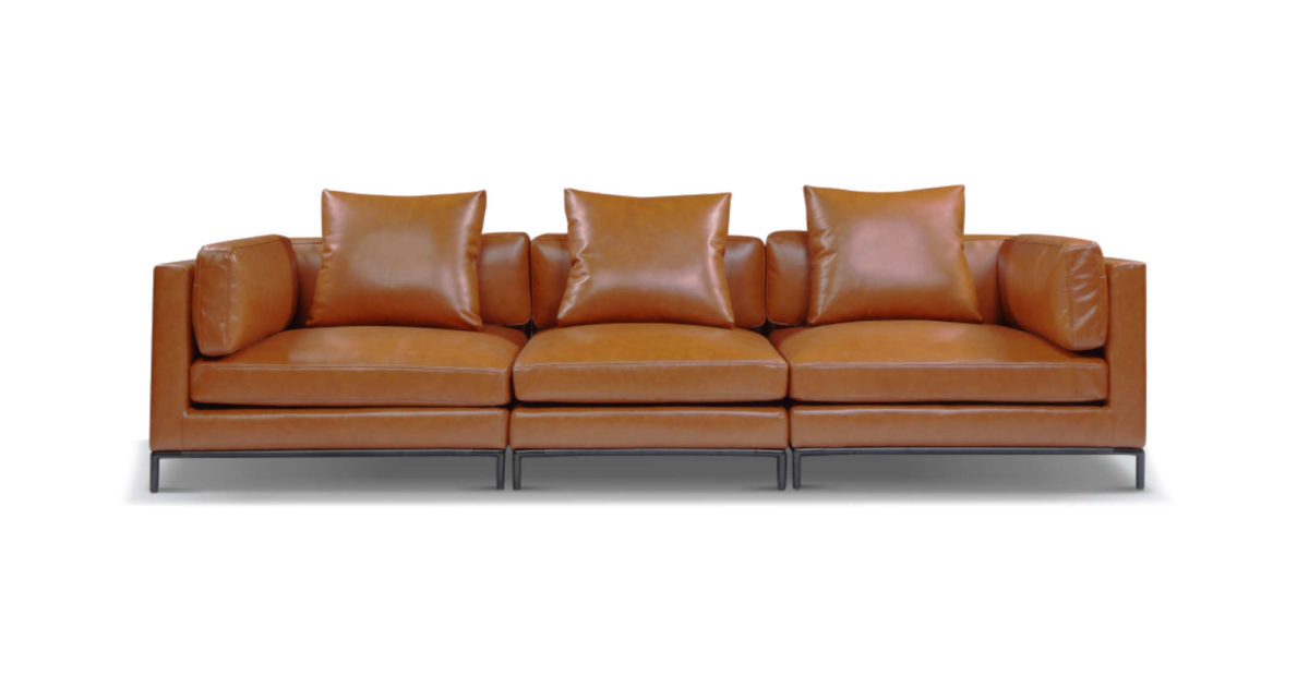 Seat Wide Modular Leather Sofa, Wide Seat Leather Sofa