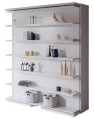 Compatto LMG revolving Shelf wall bed in Bianco white with decorative shelving