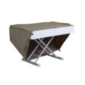 Outdoor box coffee table in flat white with silver legs - patio extending coffee table
