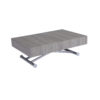 Outdoor box coffee table in grey panel with silver legs - waterproof patio coffee table