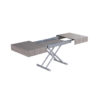 Outdoor box coffee table in grey panel with silver legs - waterproof table transformer