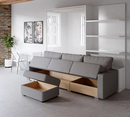 Quality Space Saving Gray Sofa With Hidden Storage For Sale In Miami