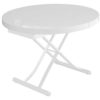 The Oval - Round to oval lifting coffee table in glossy white raised wl