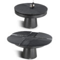 Compass Rotating Round Expandable table in black converting in size