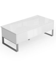 Trove - Coffee table with lift top and deep storage in glossy white - closed