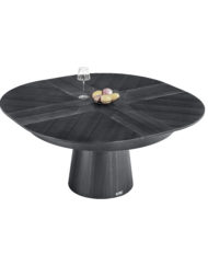 Compass - Expanded Round rotating wood table Capstan Black