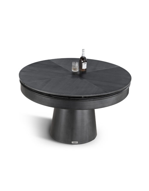 Compass Rotating Expanding Round wood table in black