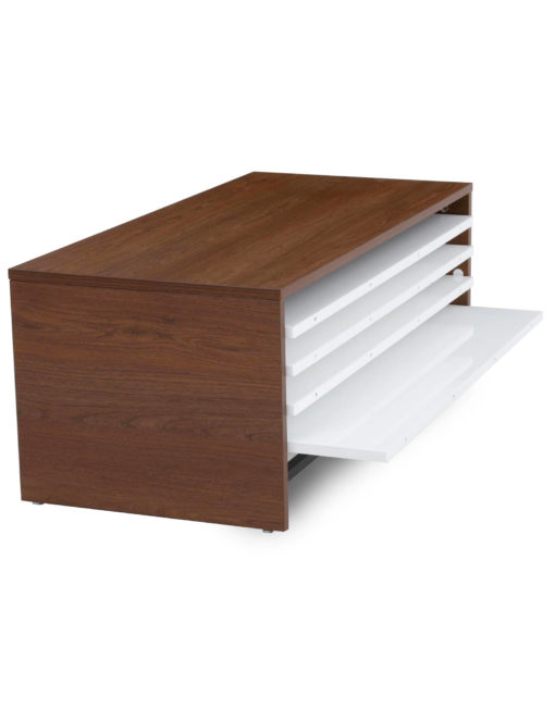 Junior Giant Cache - Extensions Storage Coffee Table - Wood walnut with white extensions inside