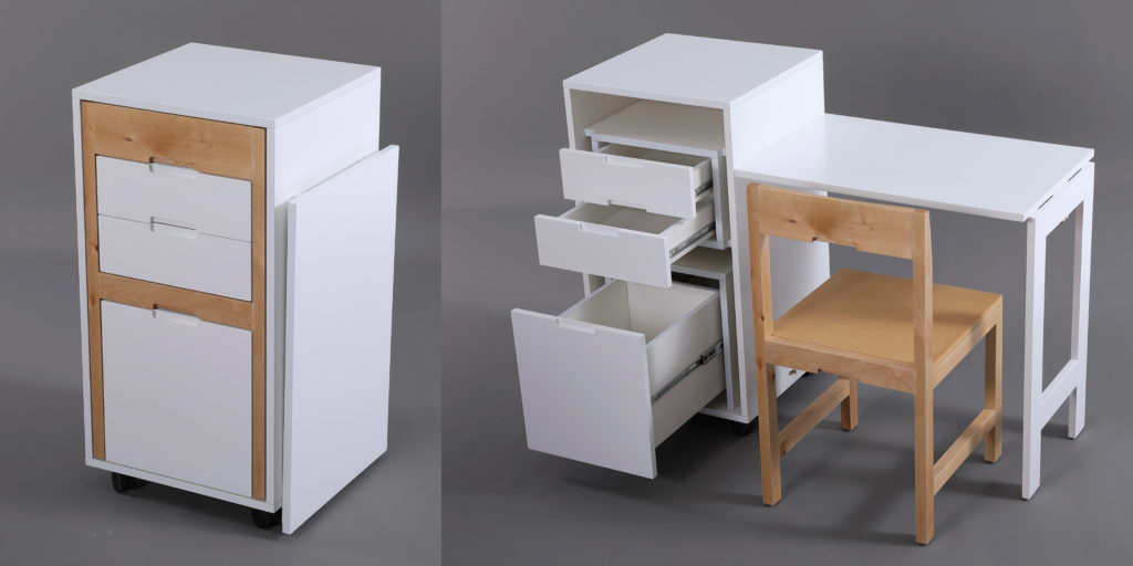 hack my home office cabinet with hidden chair - Ludovico Expand Furniture