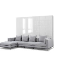 MurphySofa Migliore King Sectional - grey sectional sofa wall bed couch in white gloss
