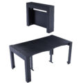 Expanda v2 - Ultra slim extendable table in black wood seats 6