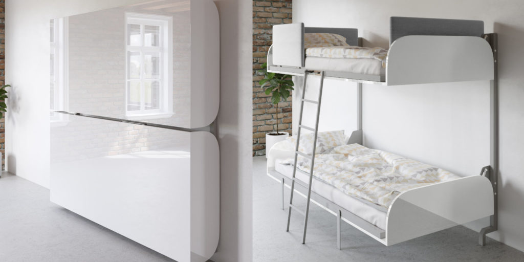 Harmony thin Folding Bunk Beds expand furniture